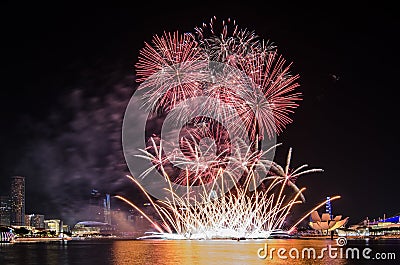 Singapore National Day`s Firework Editorial Stock Photo